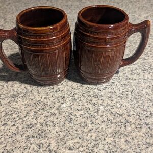 Mccoy Rich Brown Barrel Mugs